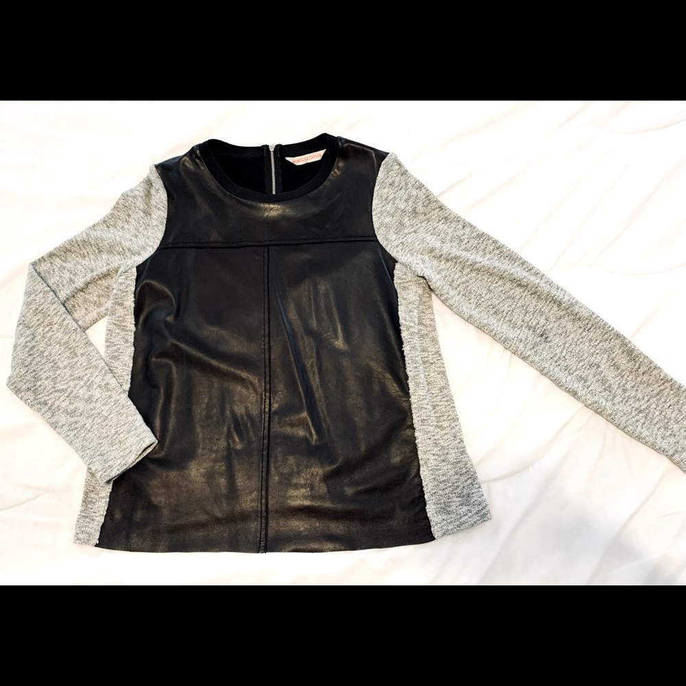 Rebecca Taylor Leather Sweater/Top. Size L/XL